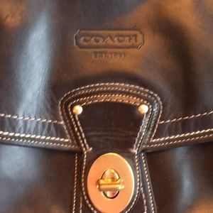 Black and Gold Coach Shoulder Purse
